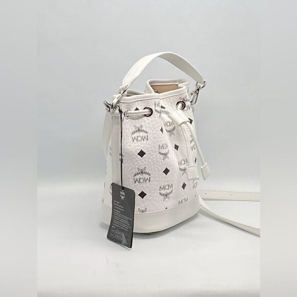 MCM Dessau Visetos Mini Drawstring Bucket Bag - Picture 5 of 13